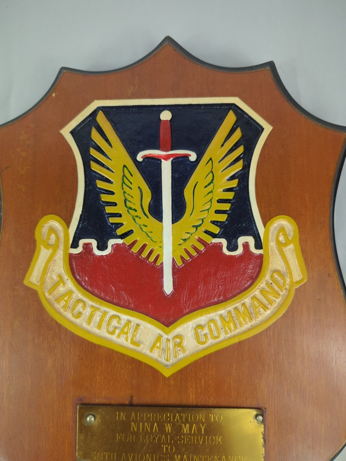 Vintage United States Air Force Tactical Air Command Crest Military Wall Plaque