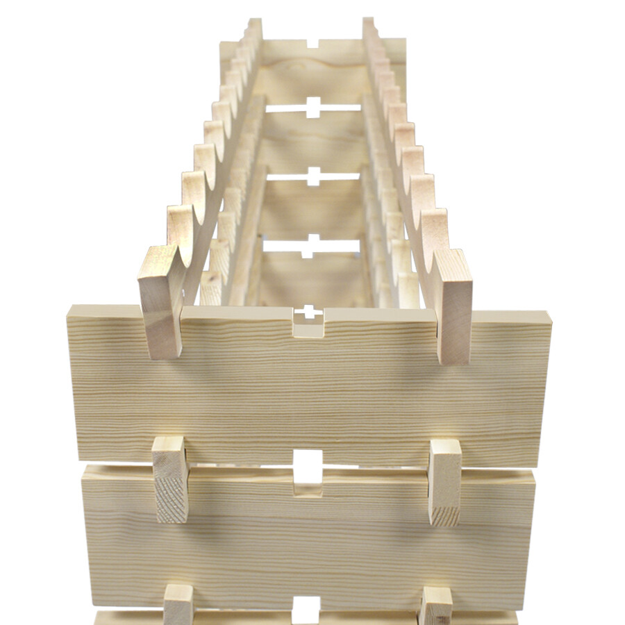 2PCS 72 Bottles Wine Rack Holder Stackable Storage 6 Tier Solid Wood Display