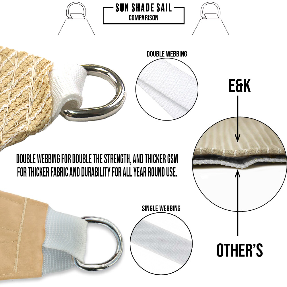 Rectangle Sun Shade Sail Outdoor Canopy Shelter Shade Cover