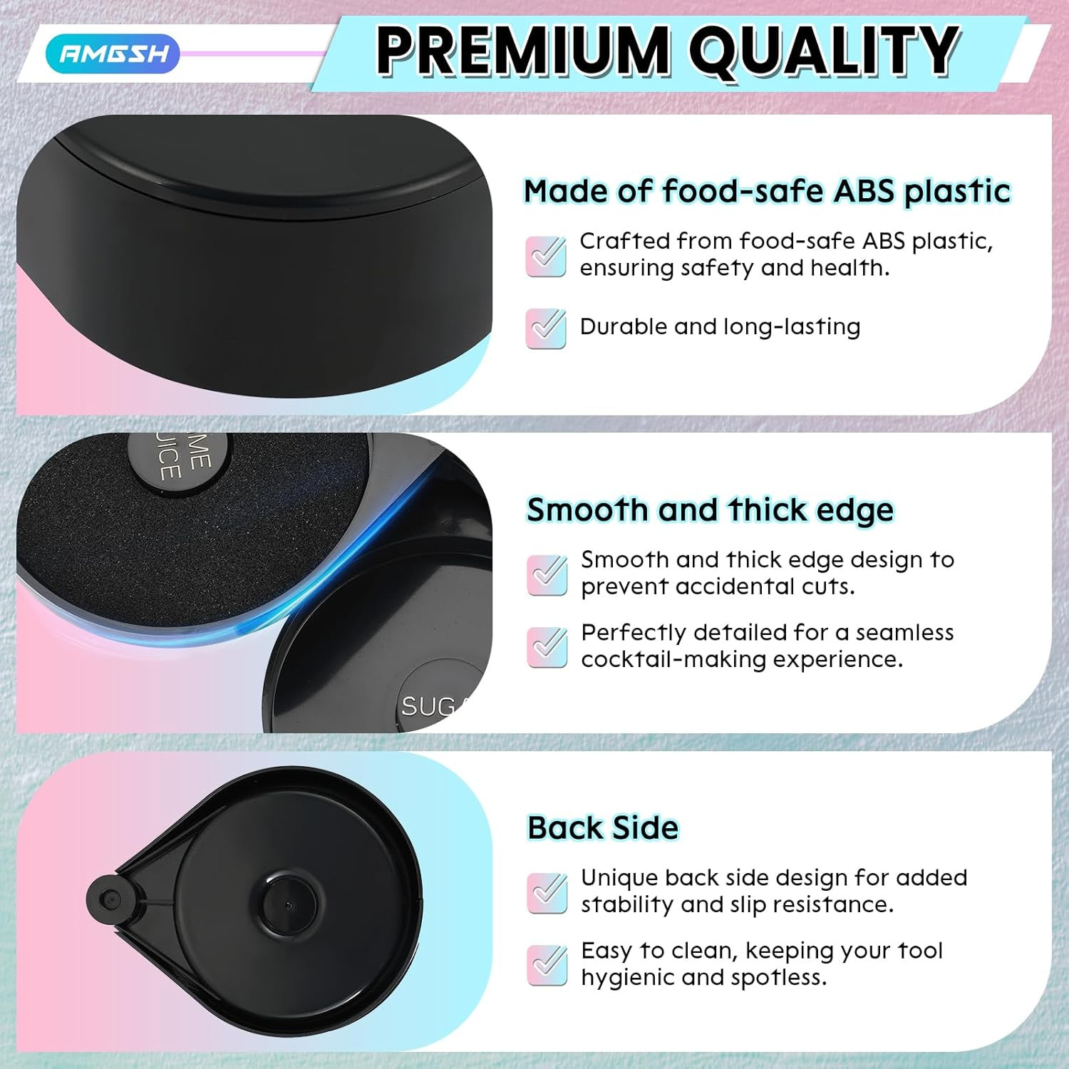 3-Tier Bar Glass Rimmer Bartender Tool with Sponge | Margarita Salt Rimmer Set,S