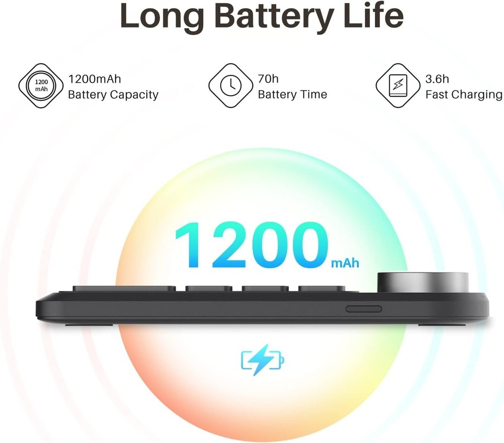 Mini Bluetooth Keypad with Dial for Drawing Tablet, PC