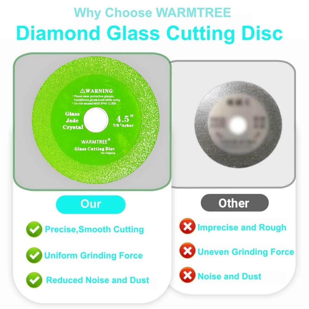 5pc 4.5" Glass Cutting Disc Diamond Blade 7/8" Angle Grinder Tile Ceramic Jade