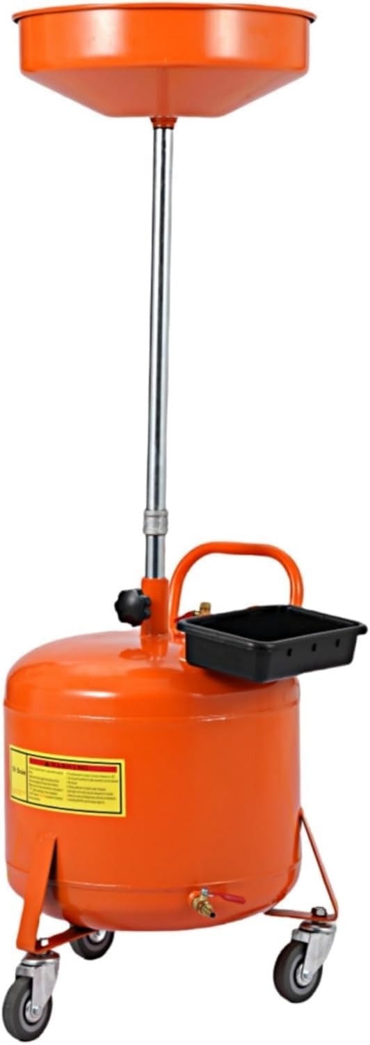 8/20 Gallon Waste Oil Drain Tank Portable Oil Drain Air Operate Drainer w/ Wheel