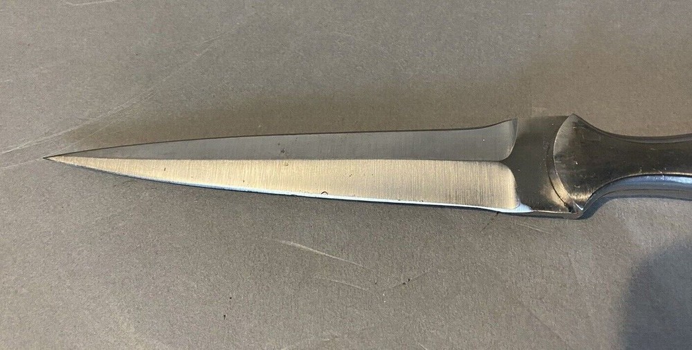 CUSTOM DOUBLE EDGED DAGGER KNIFE LEATHER SHEATH PATRIOTIC HANDLE