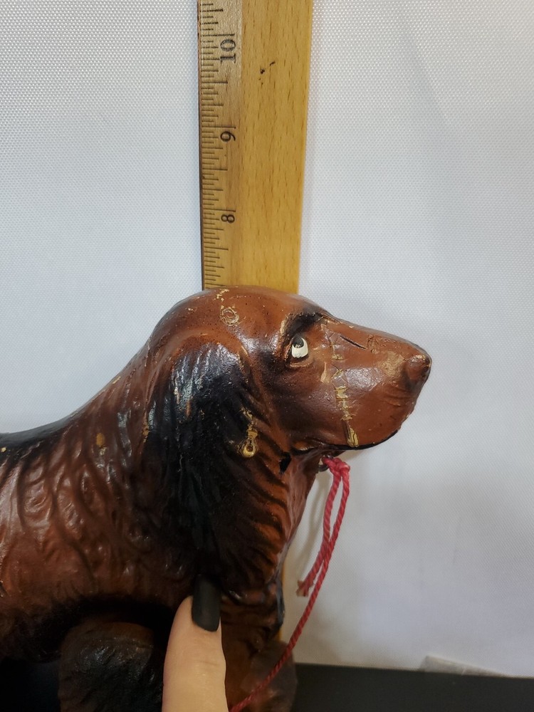 Vintage Paper Mache Pull A Long Walking Dog Cocker Spaniel 1940s