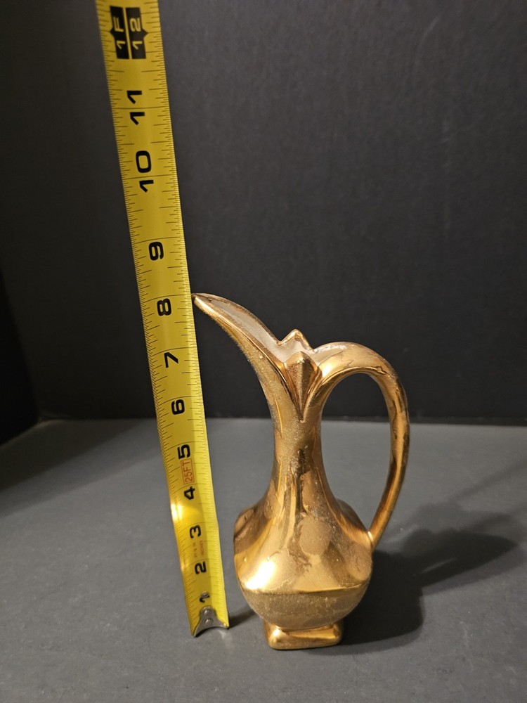 Ceramic Gold Color Pitcher 8"
