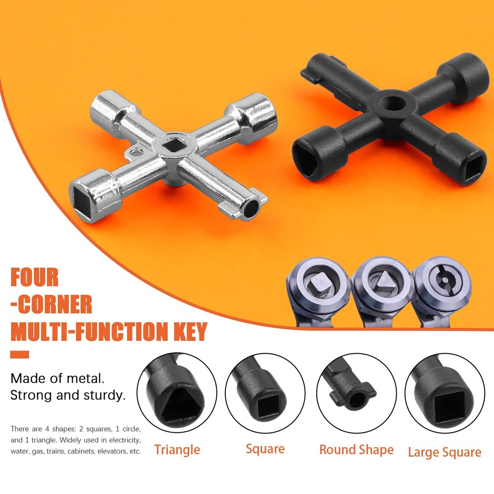 Multifunctional Utility Kit includes 4-Way Spanner and Square Keys 13 Pcs