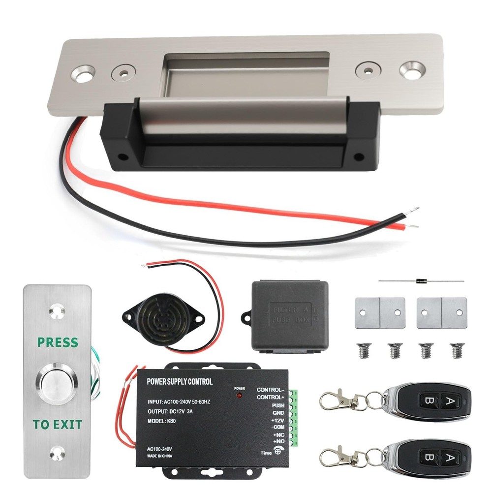 Upgraded Access Control Electric Strike Door Lock Kit, Fail-Secure/Fail-Safe ...