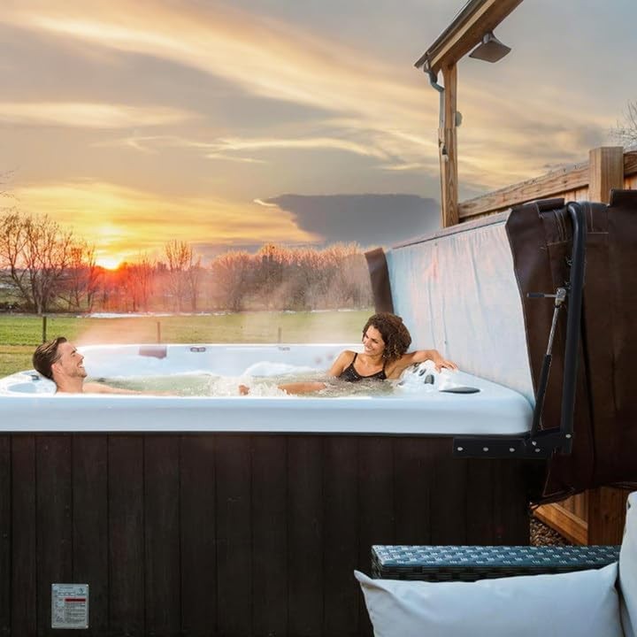 Hot Tub Cover Lift Hydraulic 69-96.5 in Width Adjustable for Hot Tub Spa Bathtub