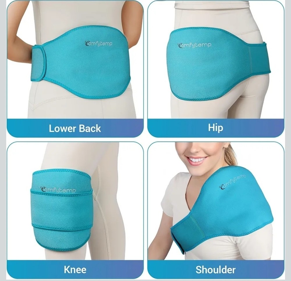 Comfytemp Ice Pack Back Pain Relief, 2 Pcs, Sciatica Ease Brace, Reusable Gel