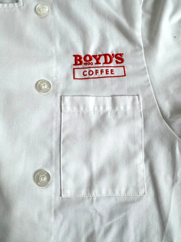 Chef Works White Double Breasted Chef Jacket Size S- Embroidered CRAEF