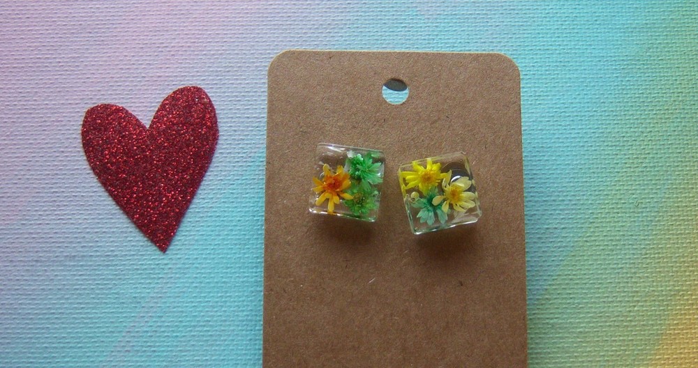 Handmade Post/ Studs Earrings by Granny #3