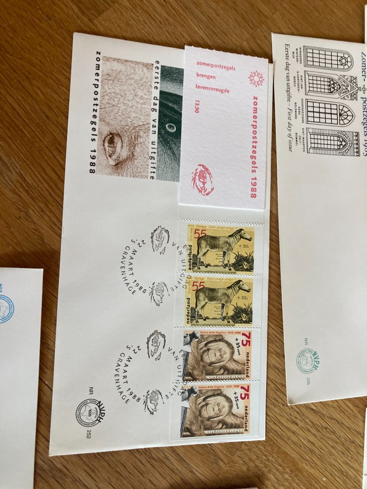 Netherlands 5 FDC covers with complete stamp booklets, unusual