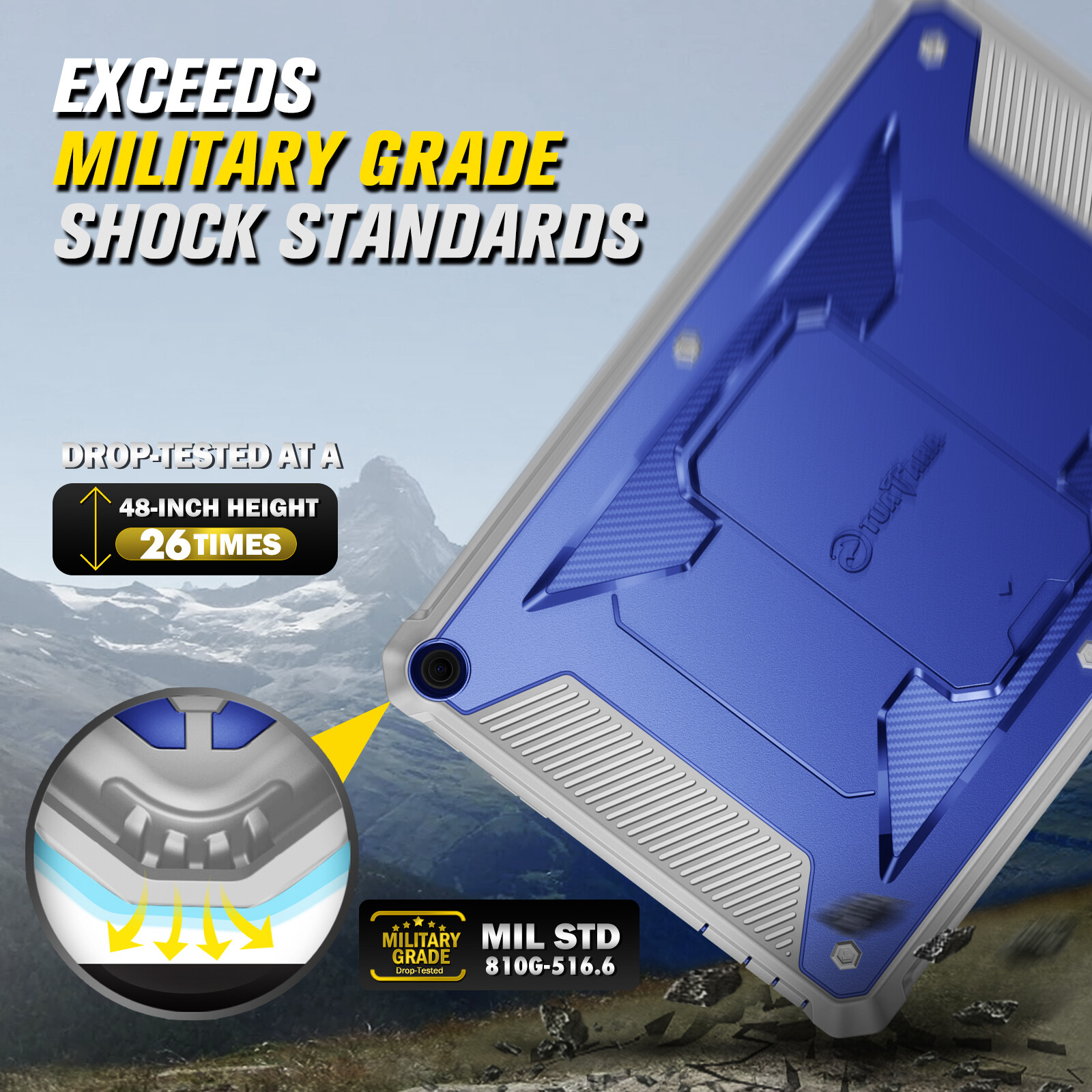 Hybrid Case for Amazon Fire HD 10 Tablet (13th Gen 2023) Rugged Kickstand Cover