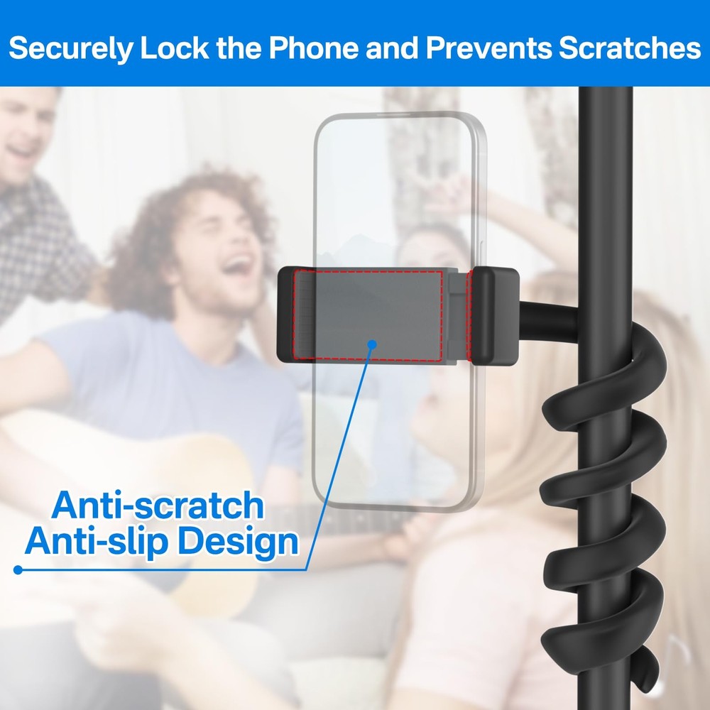 Universal Mic Stand Phone Holder Flexible Mount