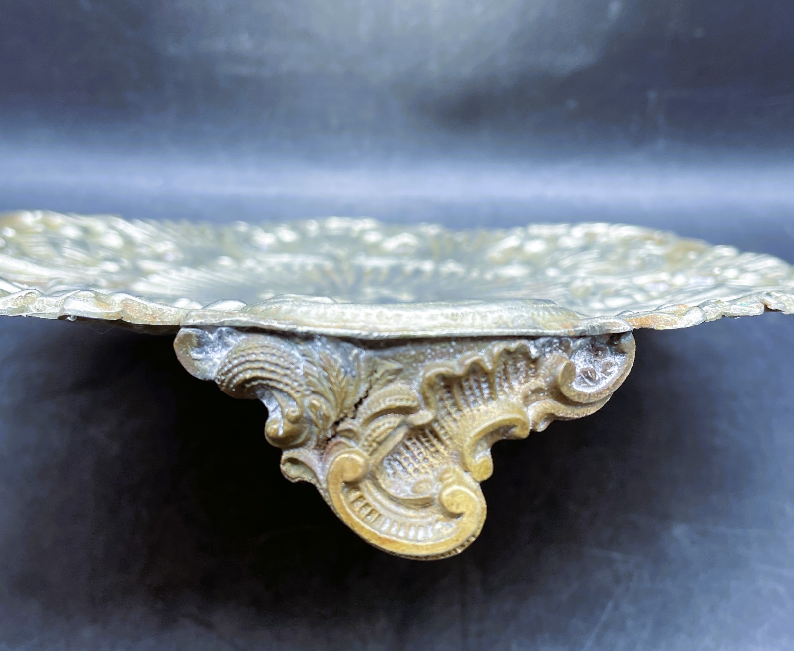 Antique Silver Plate Footed Plateau Stand Tray Ornate Edge, Display