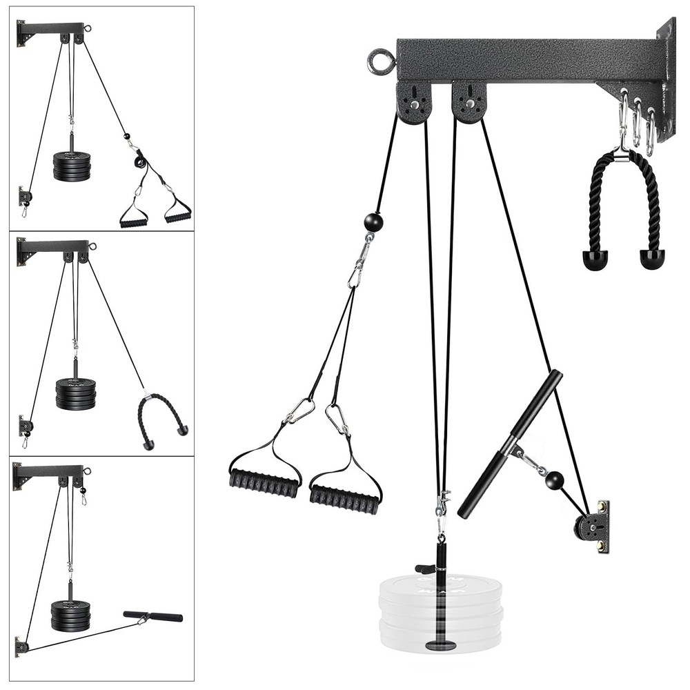 Pulley System for Home Gym, Wall Mount LAT Pull Down Machine Attachment with ...