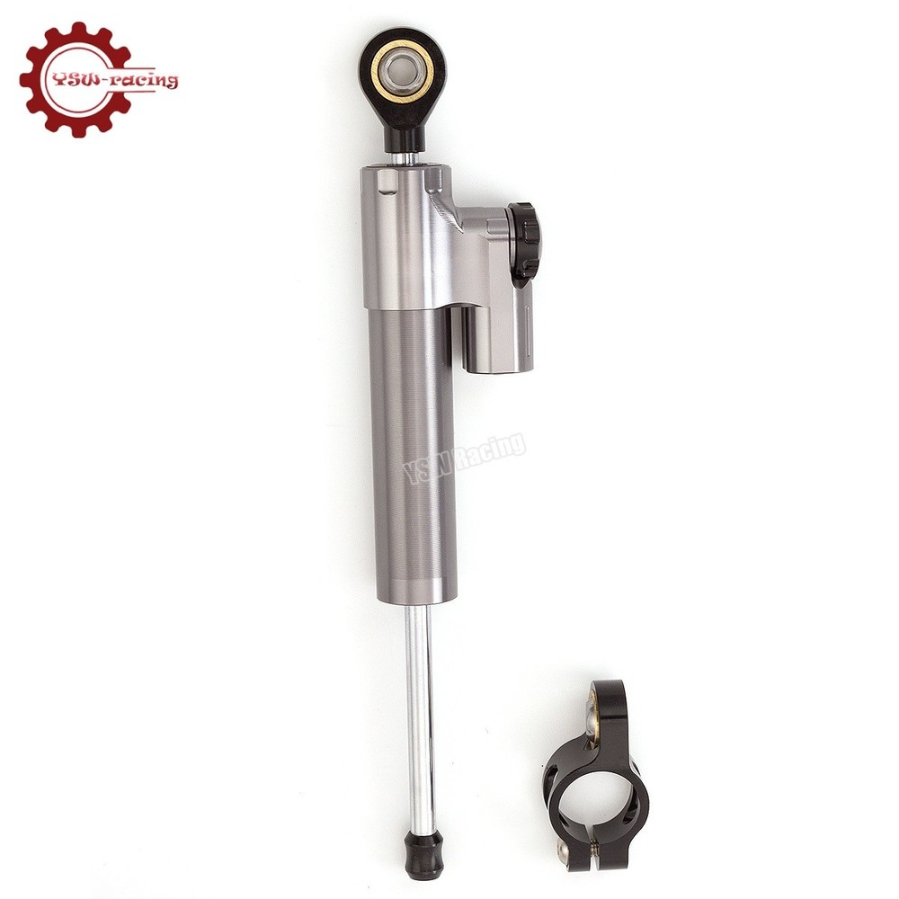 CNC Gray Steering Damper Motorcycle Stabilizer Linear Reversed Safe Control US