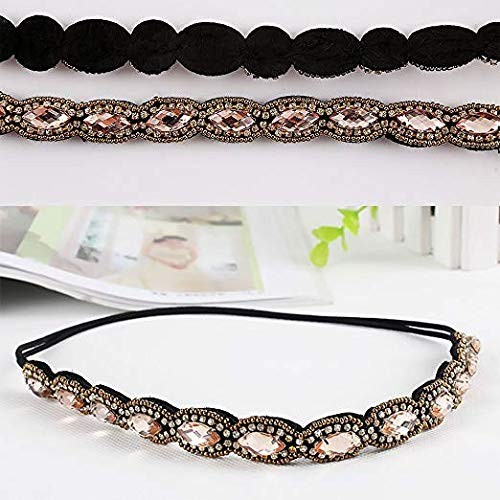 5pcs Hairbands for Women, 5 Rhinestone Beaded Headbands, Head Bands for Women...
