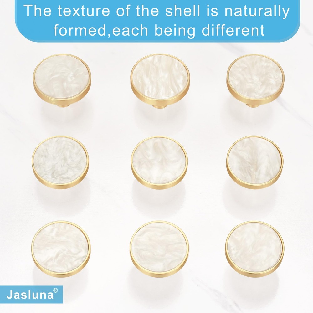 12 Pack Round Gold Cabinet Drawer Knobs,1.25" Decorative Pearl Drawer Pulls,B...