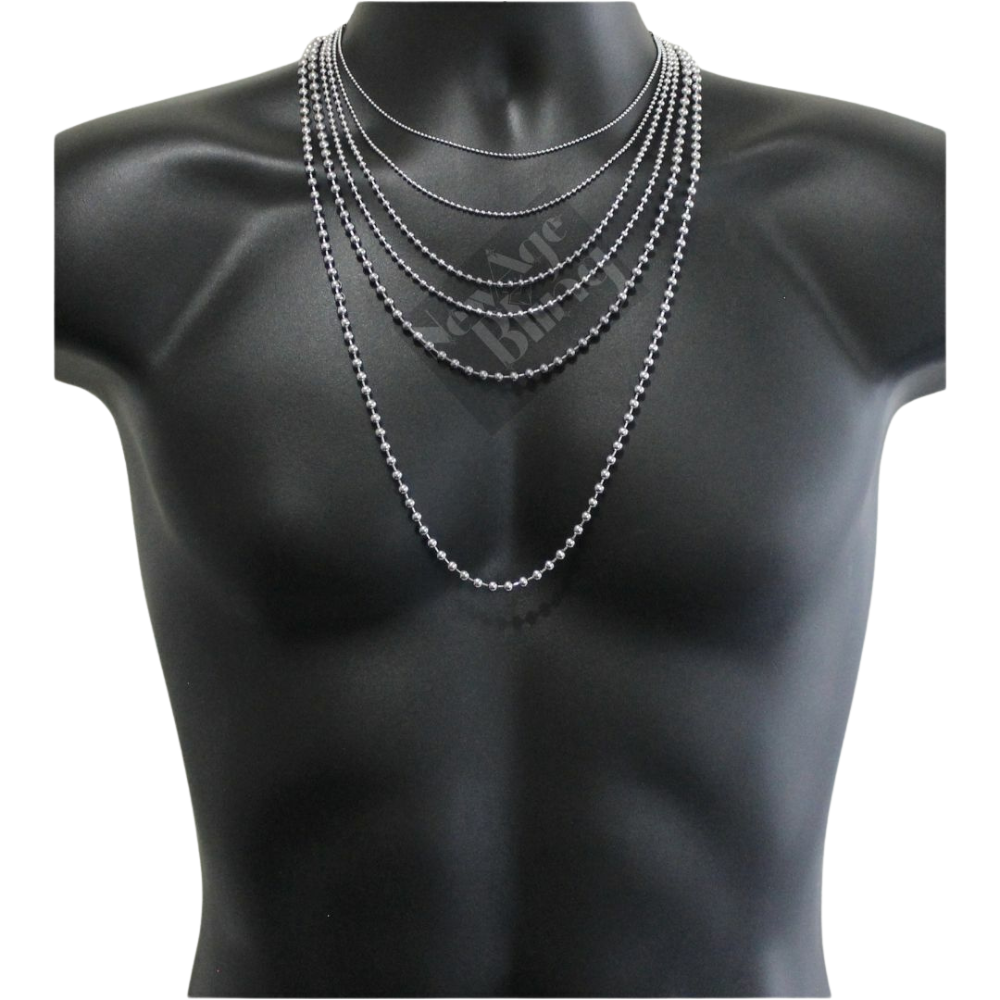 Stainless Steel Ball Chain 16"-40" Dog Tag Bead Necklace 1.5/2/3/4.5mm