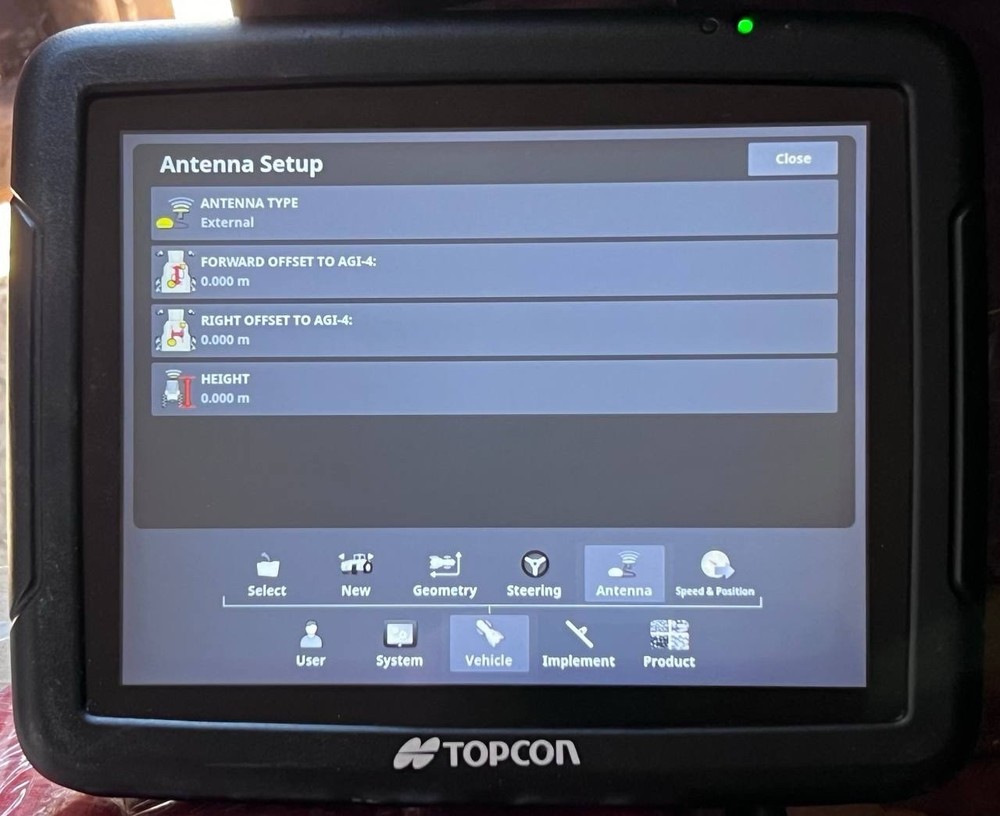 Topcon x25 Display Console P/N: AGA4397 Auto Steer Auto Section Control