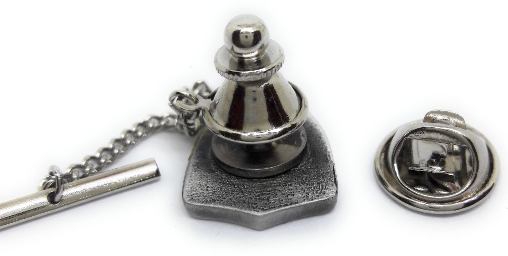 PEWTER SCOTTISH LION SHIELD TIE TACK / LAPEL PIN