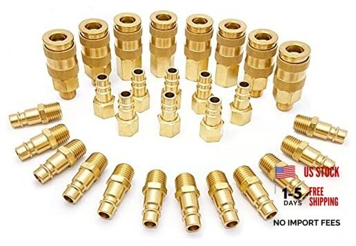 Pro High Flow Coupler & Plug Kit (), V-Style, 1/4 in. NPT, Solid 28 Piece
