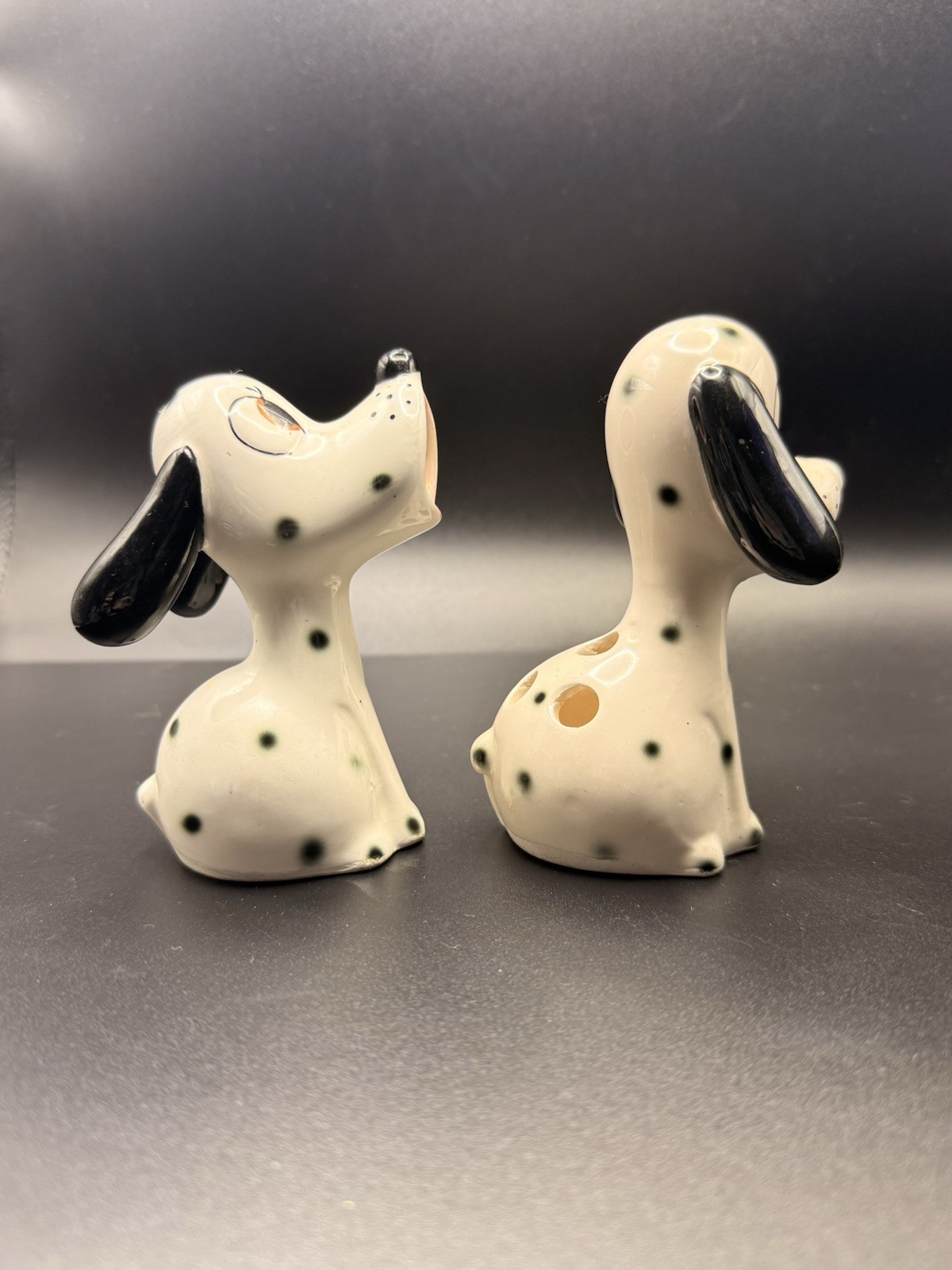 Vintage Mid Century Dalmatian Dog Ceramic Pencil Sharpener And Holder Japan