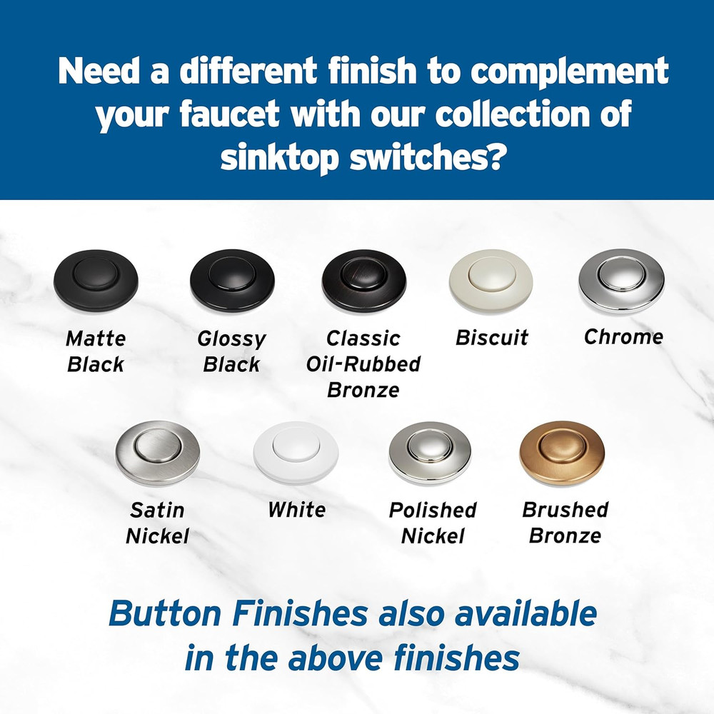 Garbage Disposal Air Switch Kit, Dual Outlet Sink Top Switch Button for All Foo