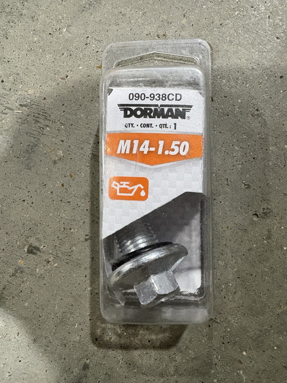 Dorman 090-938CD M14-1.50 Oil Pan Drain Plug With Inset Rubber Gasket