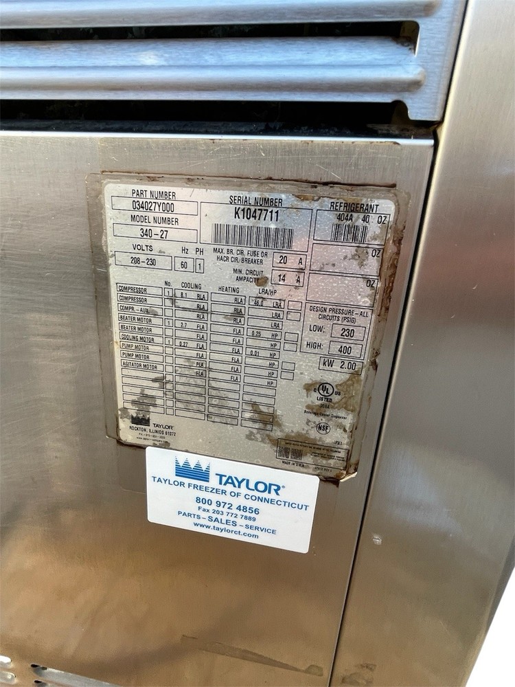 Taylor 340-27, Single Phase, Water cooled
