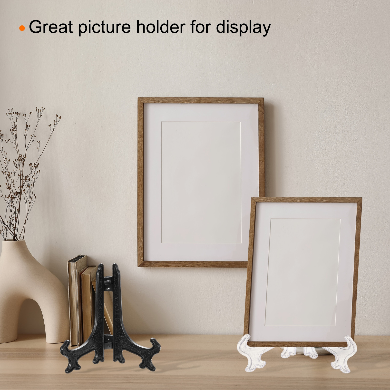 6" Acrylic Plate Stands for Display Plate Holder Transparent 12Pcs