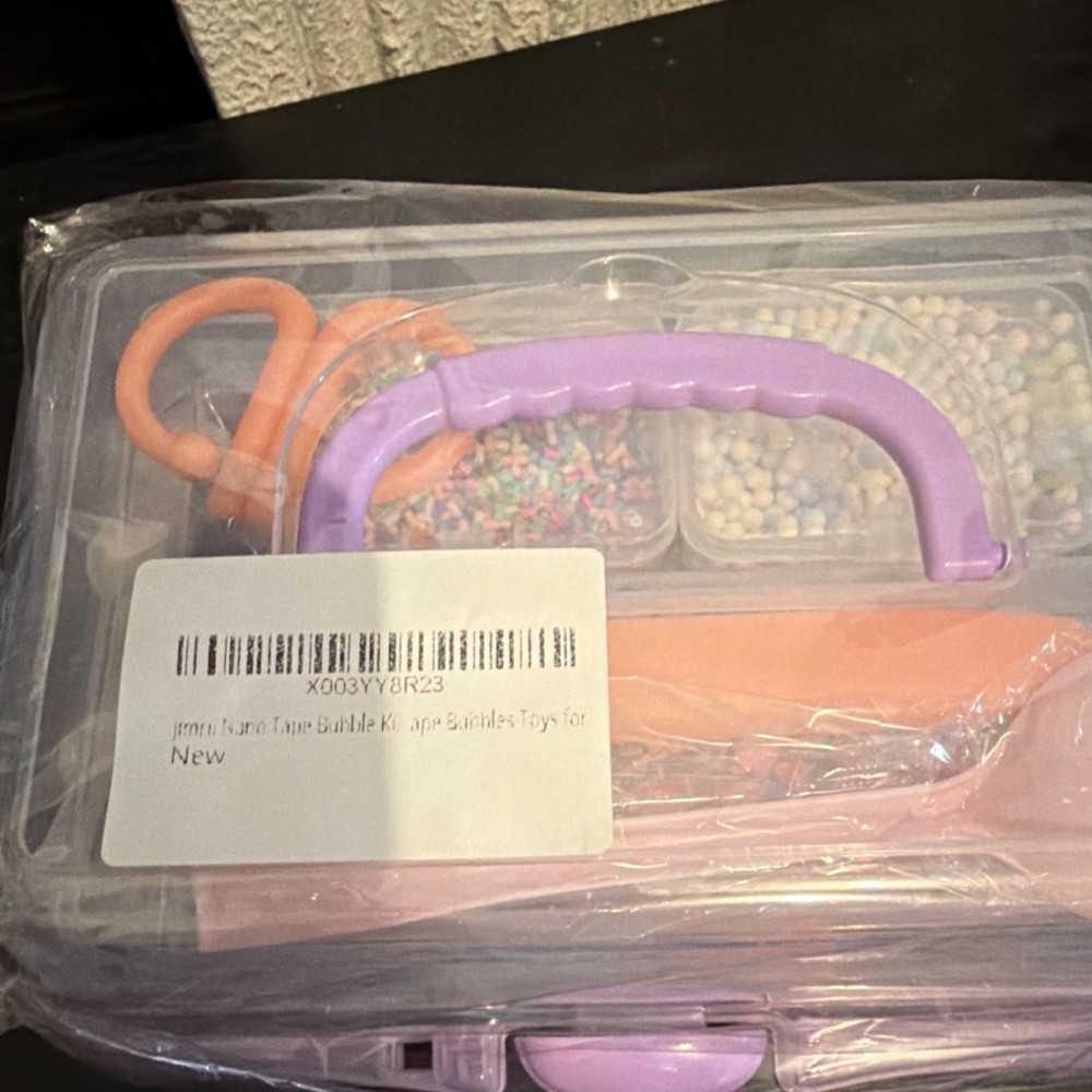 Nano Tape Bubble Kit Kids Bead Kit with Assorted Beads, Tools, Plastic Case