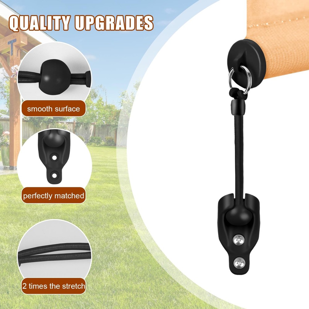 Coolaroo Replacement Part Roller Shade Hardware Bungee Kit and End Cap Tie Do...