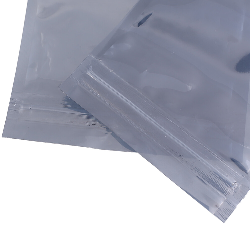 100 pcs Translucent Gray Moisture Blocking Flat Zip Lock Pouch in Many Sizes