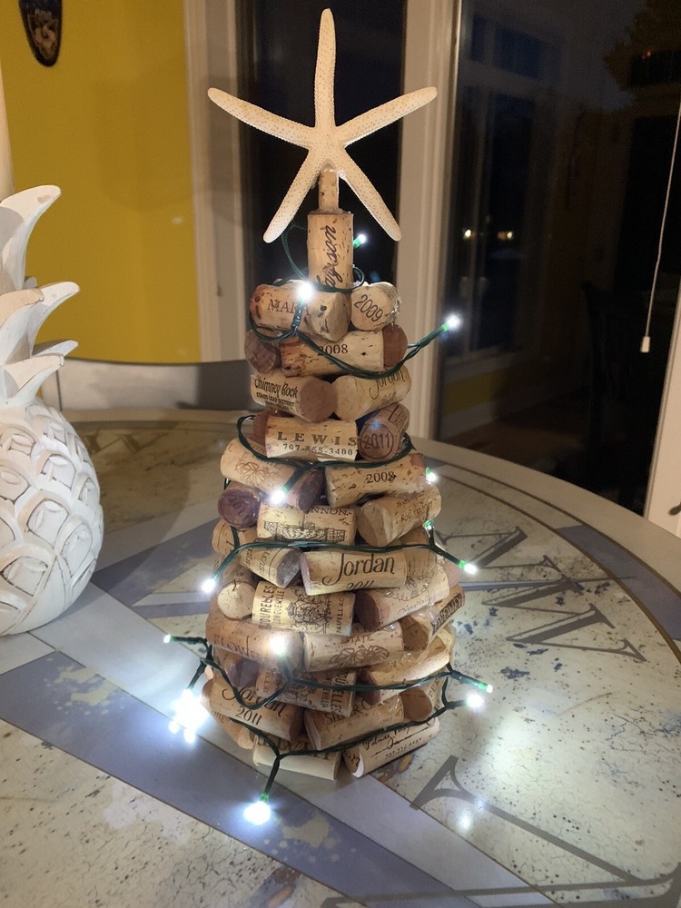 Wine Cork Tree With Lights 15”x6”