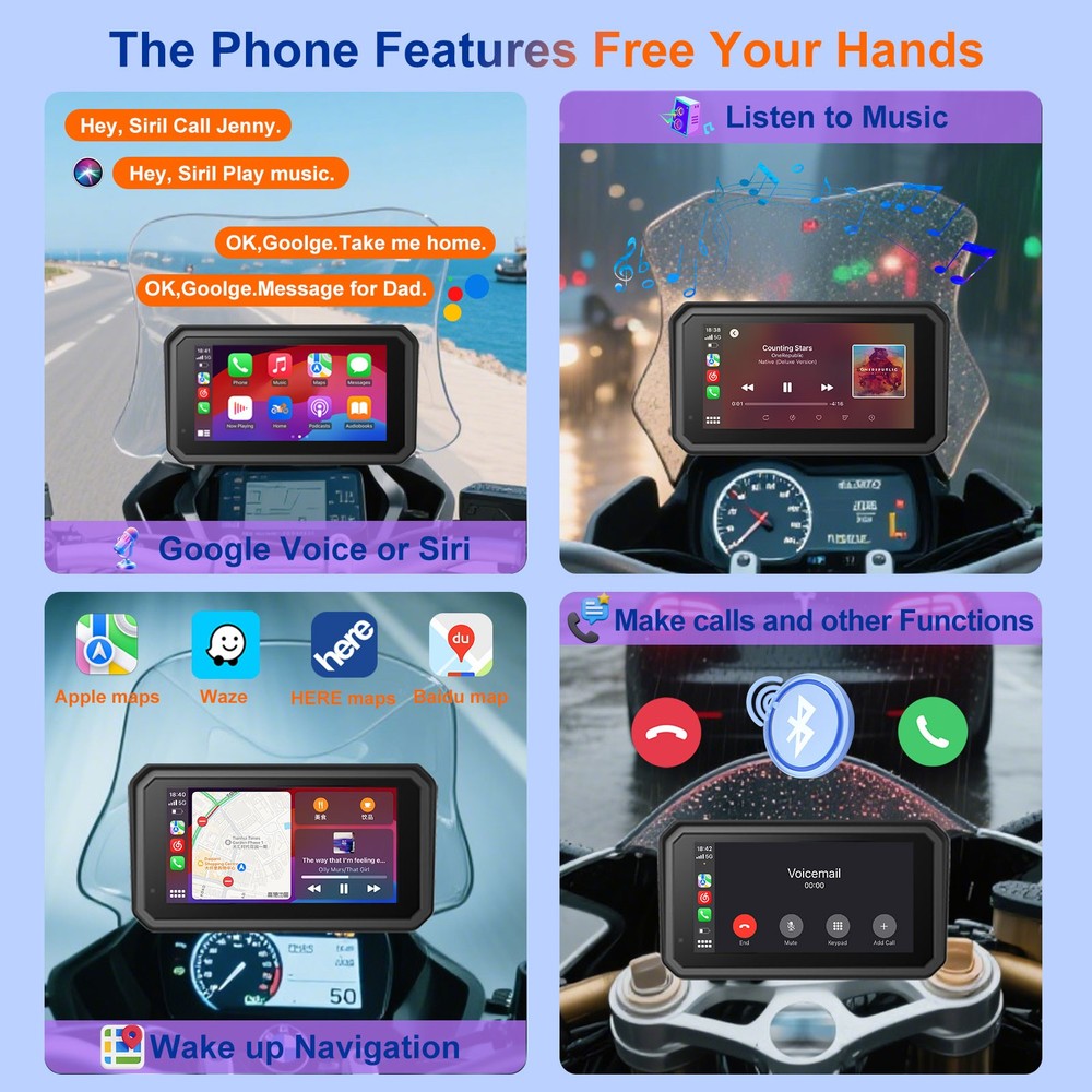 for BMW Motorcycle CarPlay, Plug&Play Lossless Installation, iOS / Android