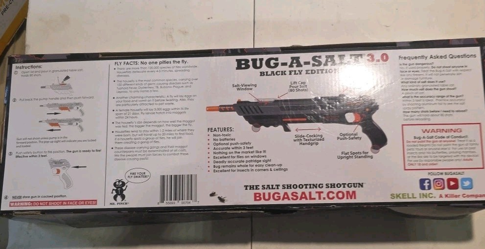 Damaged Box BUG-A-SALT Black Fly 3.0