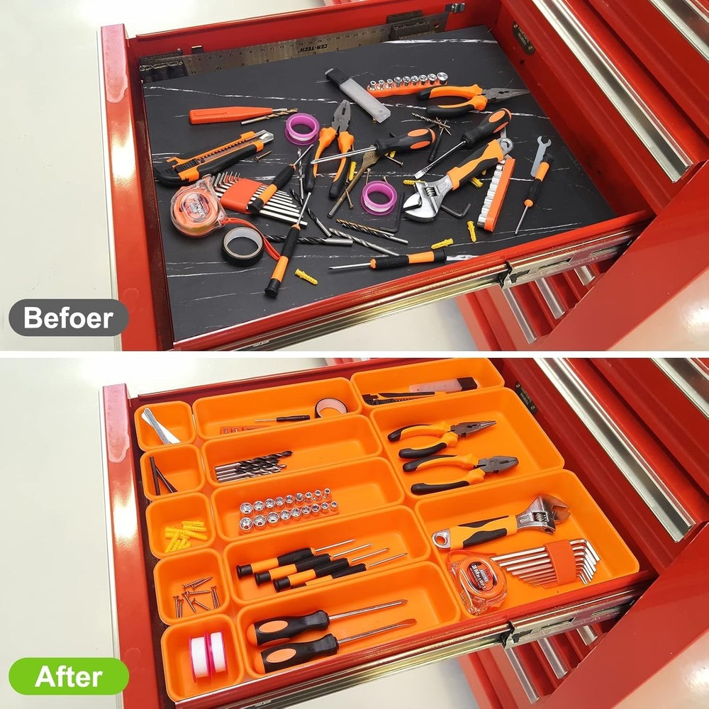 Durable 42-Compartment Tool Tray Set - Perfect for Workbenches and DIY Projects