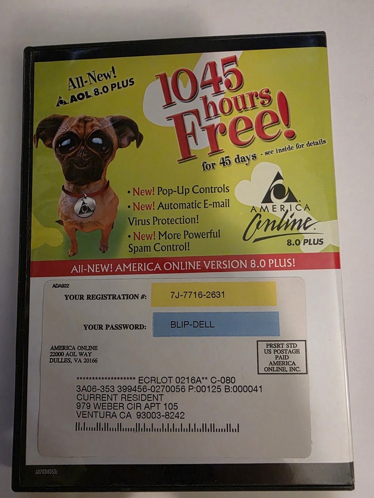 AOL 8.0 Plus CD collectible