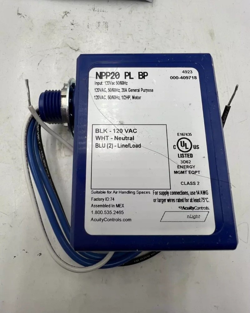 Sensor Switch NPP20 PL BP nLight Plenum Plug-Load Control 120V, 20A