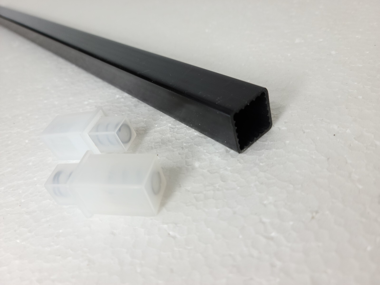 Vintage Black Towel Bar Rod Plastic Spring Rack 24 inch Mid Century Modern Retro