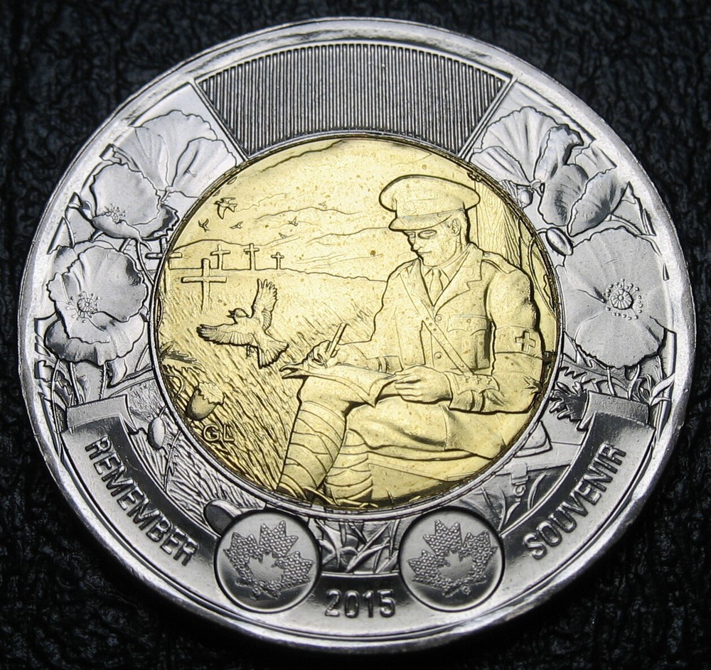 Canada 2015 $2 Flanders Fields Uncirculated ( From a new roll )