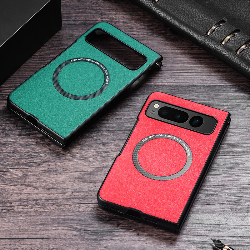 For Google Pixel Fold 5G Magnetic PU Leather Wireless Charging Shockproof Case