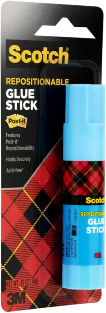 Removable Restickable Glue Stick.49Oz, Repositionable Stick (3-Pack)