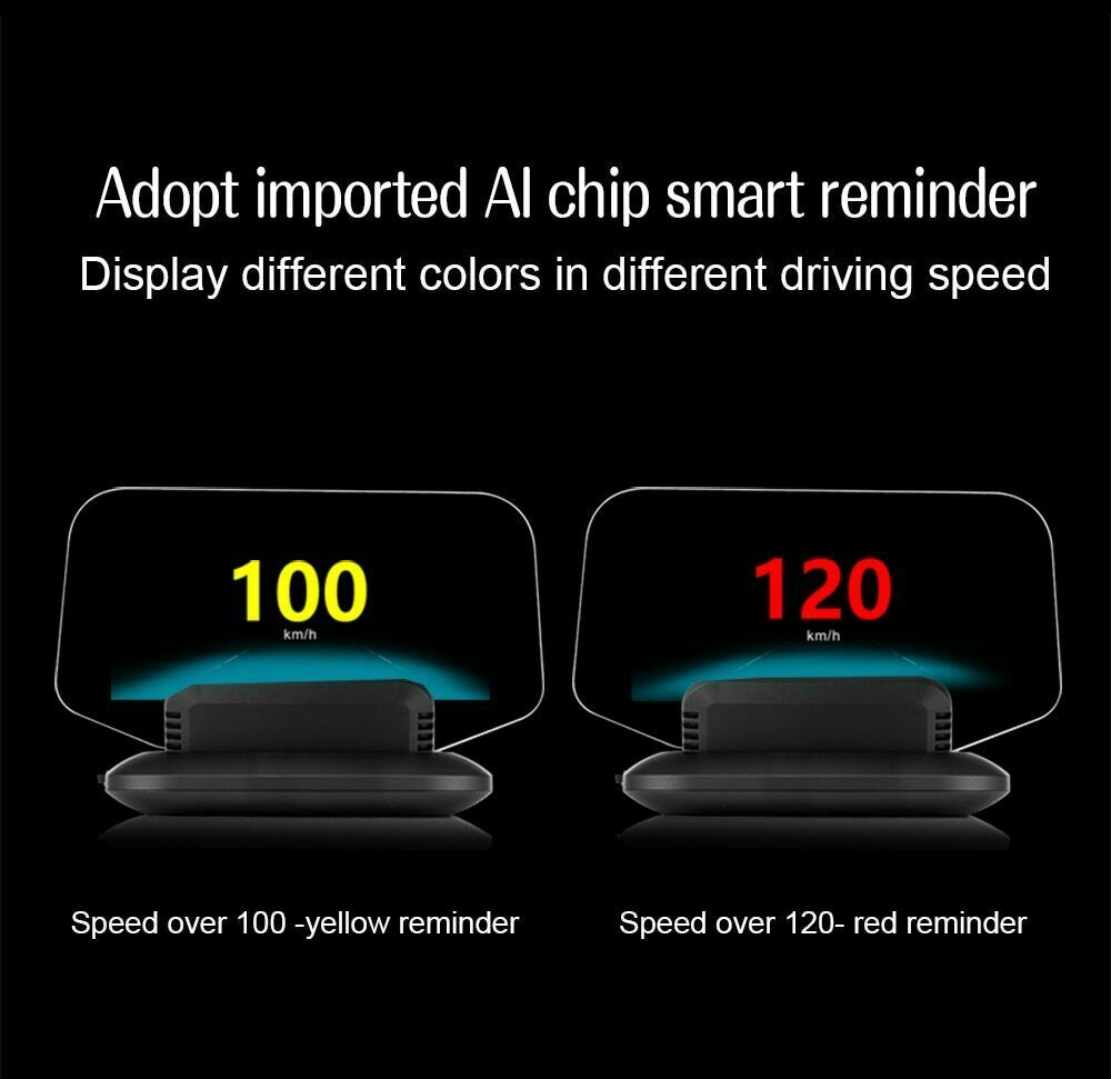 C1 Mirror HUD Head Up Display OBD2 GPS Navigation Speedometer Overspeed Warning