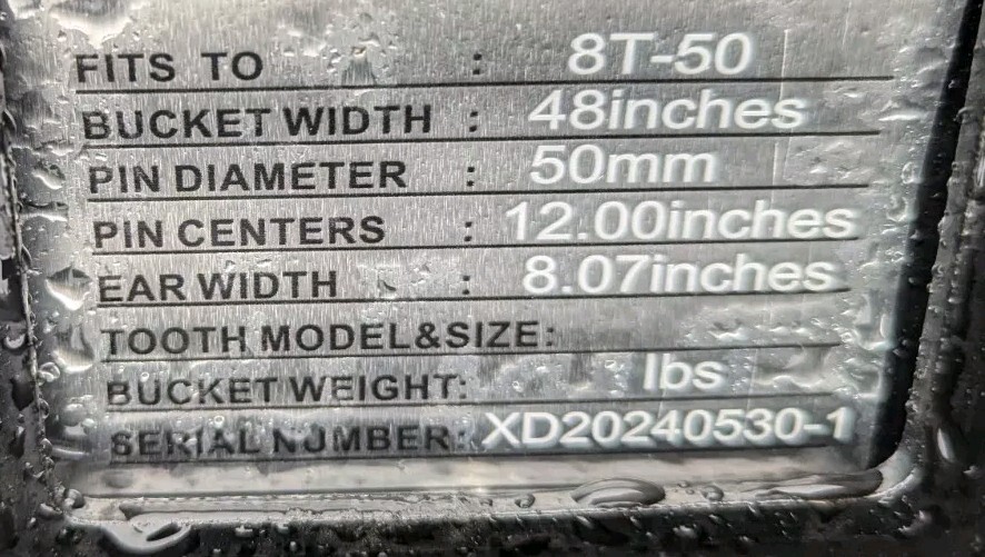 48" Grading Clean Up Out Ditching bucket 50mm Cat 308 307