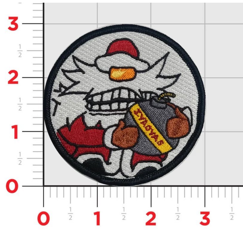 3" NAVY IYAOYAS SANTA EMBROIDERED PATCH WITH HOOK & LOOP