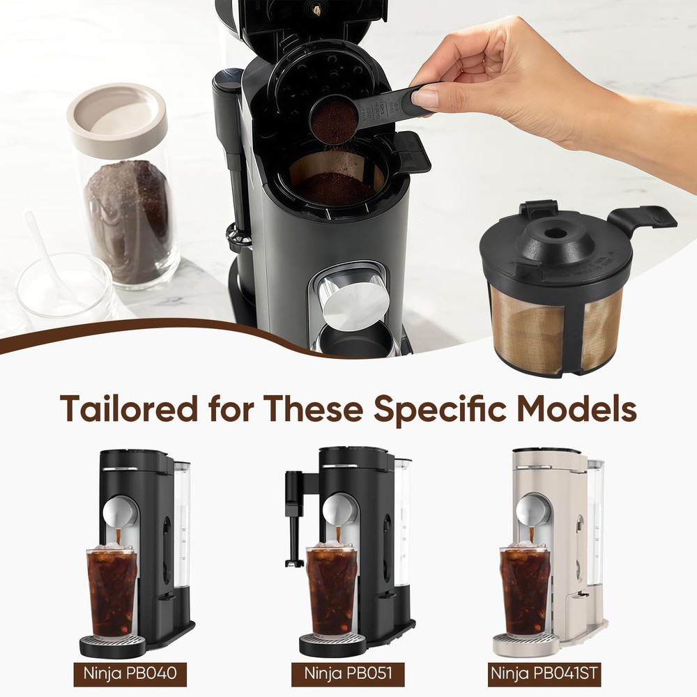 Permanent Coffee Filter Replacement for Ninja PB051/PB040/PB041ST-Reusable Go...